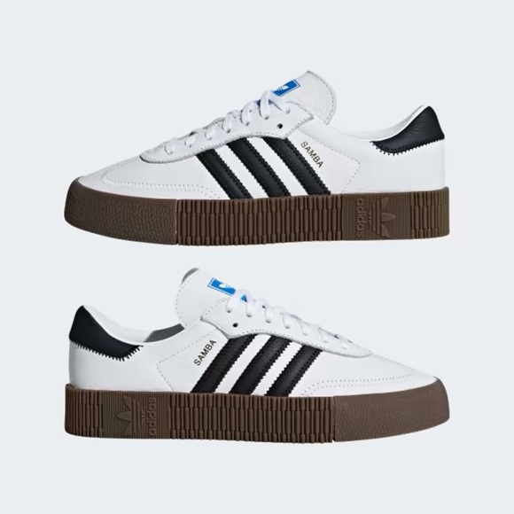 Adidas Women's Samba White and Black Sneakers - Picture 1 of 15